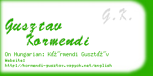 gusztav kormendi business card